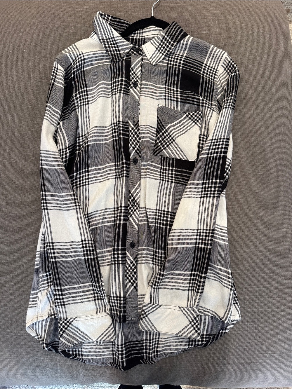 Rails Black and White Plaid Button-Down Shirt